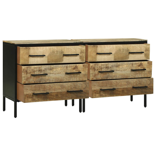 Sivupöydät 70 x 35 x 70 cm Ruskea Täysi karkea mangopuu