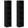 CD-hyllyt 2 kpl musta tammi 21x16x93,5 cm tekninen puu