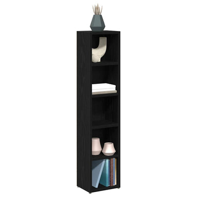 CD-hyllyt 2 kpl musta tammi 21x16x93,5 cm tekninen puu