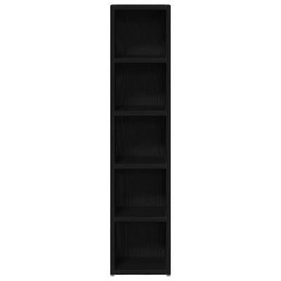 CD-hyllyt 2 kpl musta tammi 21x16x93,5 cm tekninen puu