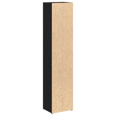 CD-hyllyt 2 kpl musta tammi 21x16x93,5 cm tekninen puu