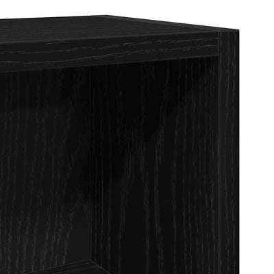 CD-hyllyt 2 kpl musta tammi 21x16x93,5 cm tekninen puu