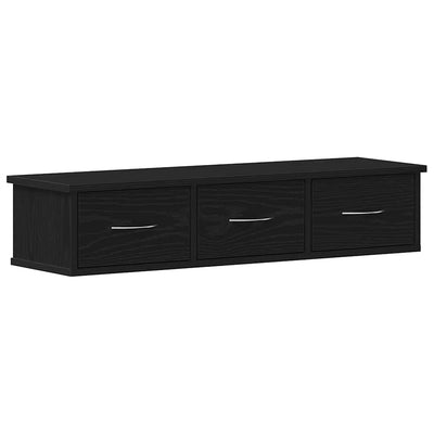 TV-seinäkaappi musta tammi 88x26x18,5 cm tekninen puu