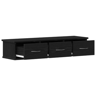 TV-seinäkaappi musta tammi 88x26x18,5 cm tekninen puu