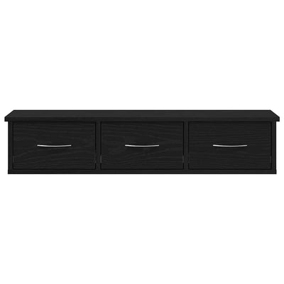 TV-seinäkaappi musta tammi 88x26x18,5 cm tekninen puu