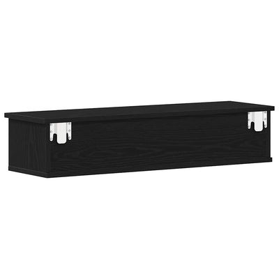 TV-seinäkaappi musta tammi 88x26x18,5 cm tekninen puu