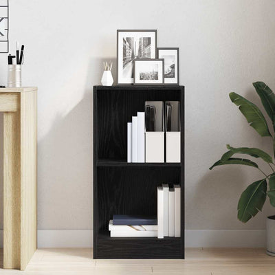 Kirjahylly musta tammi 40x24x76 cm tekninen puu