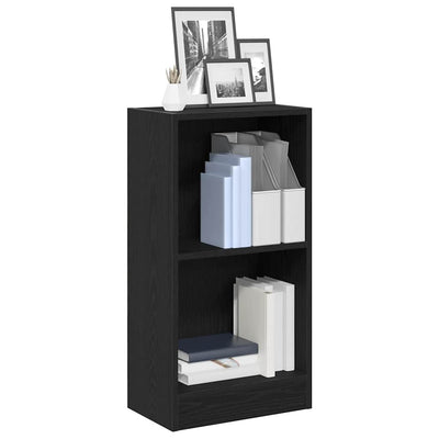 Kirjahylly musta tammi 40x24x76 cm tekninen puu