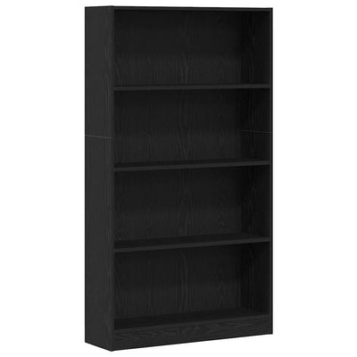 Kirjahylly musta tammi 80x24x143 cm tekninen puu