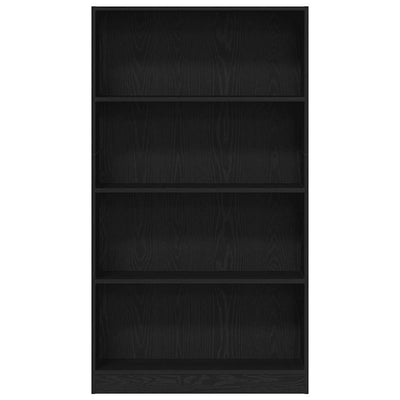 Kirjahylly musta tammi 80x24x143 cm tekninen puu