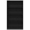 Musta kirjahylly Loaes 80x24x143cm (puinen)