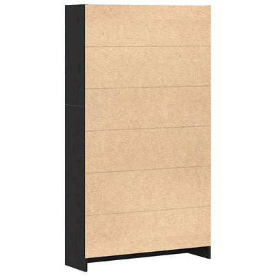 Kirjahylly musta tammi 80x24x143 cm tekninen puu