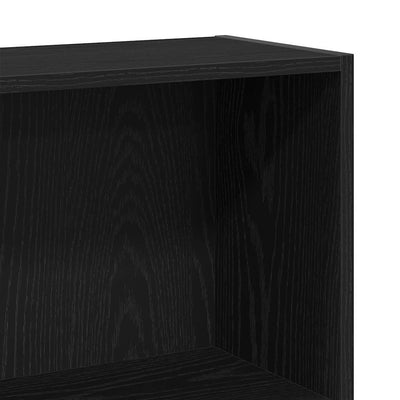 Kirjahylly musta tammi 80x24x143 cm tekninen puu