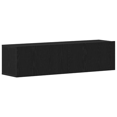 TV-taso musta tammi 120x30x30,5 cm tekninen puu