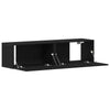 TV-taso musta tammi 120x30x30,5 cm tekninen puu