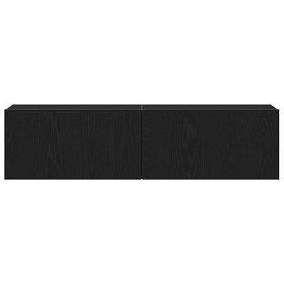 TV-taso musta tammi 120x30x30,5 cm tekninen puu