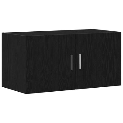 TV-seinäkaappi musta tammi 80x39x40 cm tekninen puu