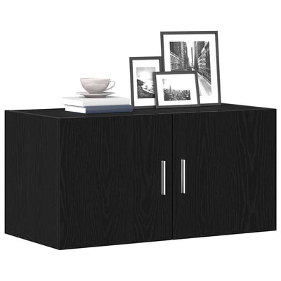 TV-seinäkaappi musta tammi 80x39x40 cm tekninen puu