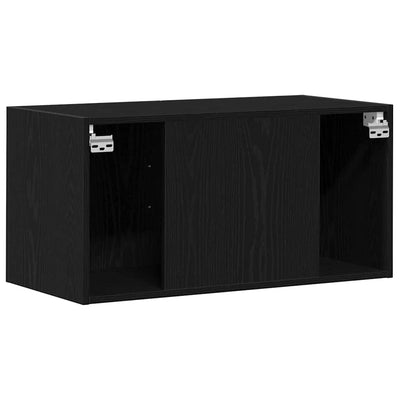 TV-seinäkaappi musta tammi 80x39x40 cm tekninen puu