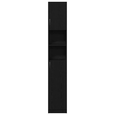 Kylpyhuonekaappi musta tammi 32x25,5x190 cm tekninen puu