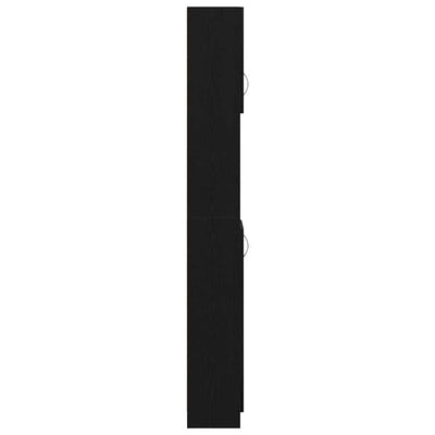 Kylpyhuonekaappi musta tammi 32x25,5x190 cm tekninen puu