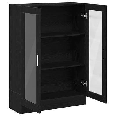Kirjakaappi musta tammi 82,5x30,5x115 cm tekninen puu