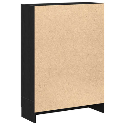 Kirjakaappi musta tammi 82,5x30,5x115 cm tekninen puu