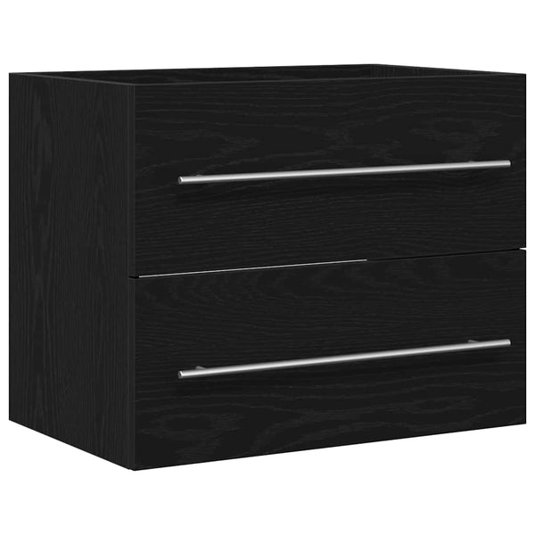 Kylpyhuoneen pesuallaskaappi musta tammi 60x38,5x48 cm tekopuu