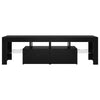 TV-taso LED-valoilla musta tammi 140x36,5x40 cm tekopuu