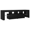 TV-taso LED-valoilla musta tammi 140x36,5x40 cm tekopuu
