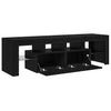 TV-taso LED-valoilla musta tammi 140x36,5x40 cm tekopuu