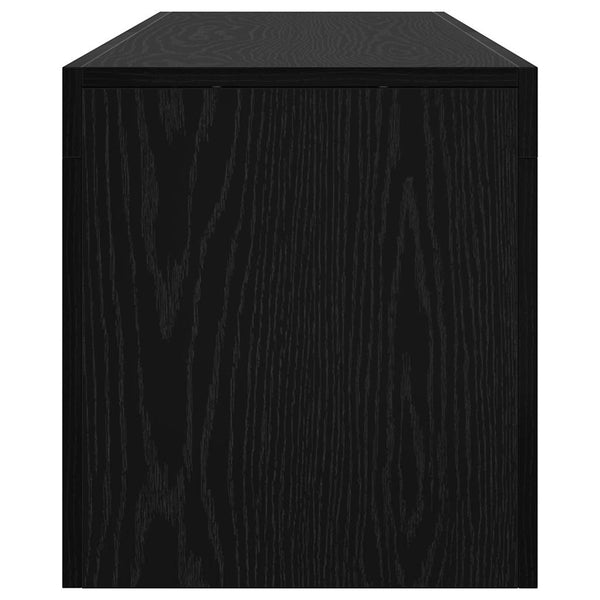 TV-taso LED-valoilla musta tammi 140x36,5x40 cm tekopuu