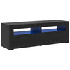 TV-taso LED-valoilla musta tammi 120x35x40 cm tekopuu