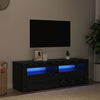 TV-taso LED-valoilla musta tammi 120x35x40 cm tekopuu