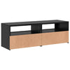 TV-taso LED-valoilla musta tammi 120x35x40 cm tekopuu
