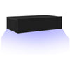 TV-taso LED-valoilla musta tammi 60x35x15,5 cm