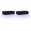 TV-tasot LED-valoilla 2 kpl musta tammi 60x35x15,5 cm