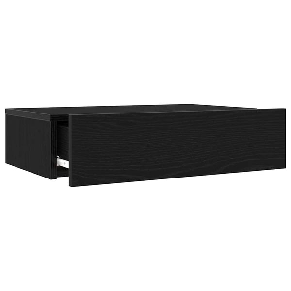 TV-tasot LED-valoilla 2 kpl musta tammi 60x35x15,5 cm