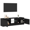 TV-taso LED-valoilla musta tammi 120x30x36 cm tekopuu