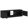 TV-taso LED-valoilla musta tammi 120x30x36 cm tekopuu
