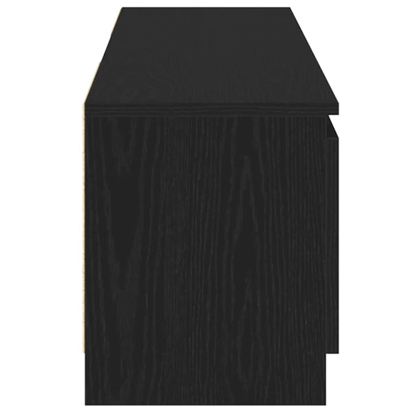 TV-taso LED-valoilla musta tammi 120x30x36 cm tekopuu