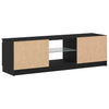 TV-taso LED-valoilla musta tammi 120x30x36 cm tekopuu