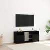 TV-taso LED-valoilla musta tammi 120x30x50 cm tekopuu