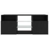 TV-taso LED-valoilla musta tammi 120x30x50 cm tekopuu
