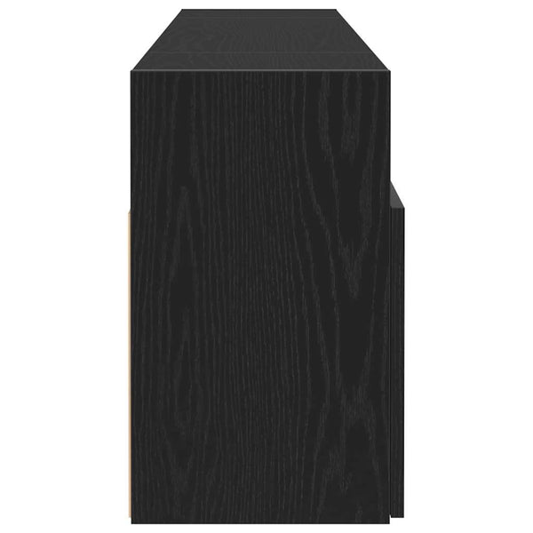 TV-taso LED-valoilla musta tammi 120x30x50 cm tekopuu