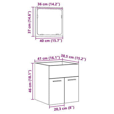 Kylpyhuonekalustesarja Dovi (2-osainen, vanha puu, puinen)