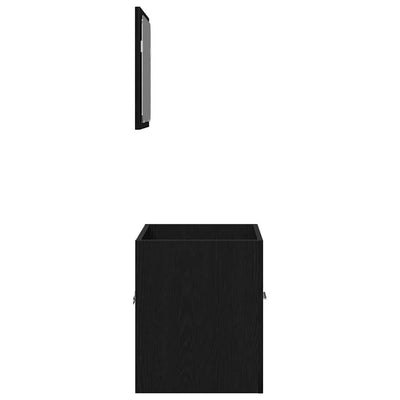 Musta kylpyhuonekalustesarja Dovi (2-osainen, tammi puinen)