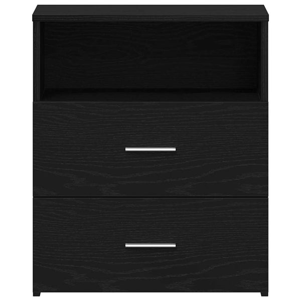 Yöpöytä 2 pcs Musta tammi 50 x 32 x 60cm Tekninen puu