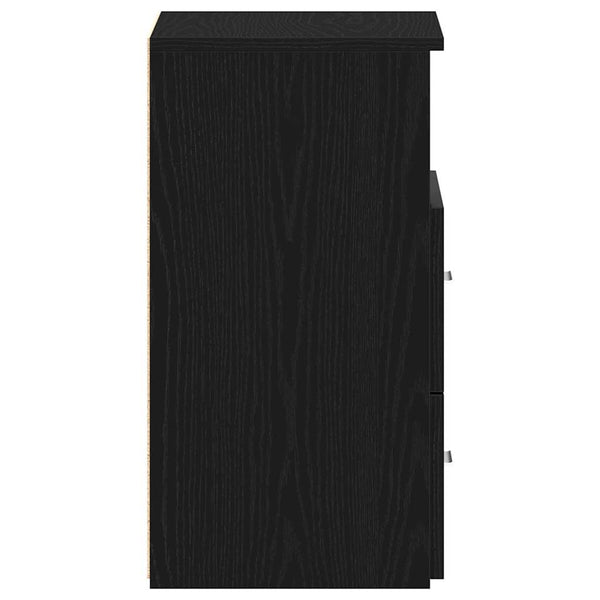 Yöpöytä 2 pcs Musta tammi 50 x 32 x 60cm Tekninen puu