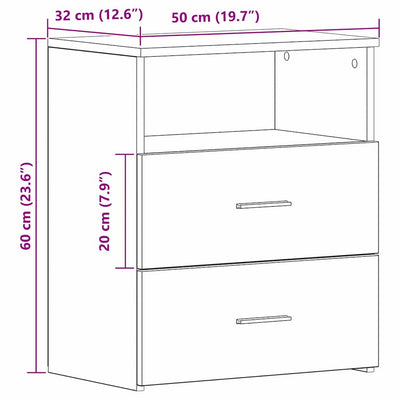 Musta tammi yöpöytä Tuliola 50x32x60cm (2 pcs puinen)